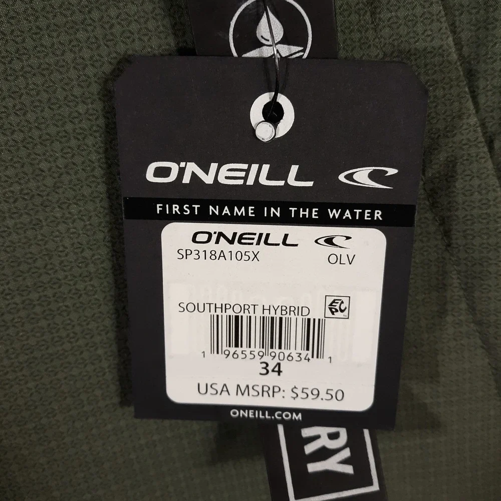 O'Neill Shorts Mens 34 x 10 Southport Hybrid Green Outdoor Stretch NEW